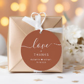 Chic liefde en Bedankt Terracotta bruiloft Bedankjes Labels