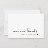 Chic Liefde en Dank Casual Script Bedankkaart (Voorkant)