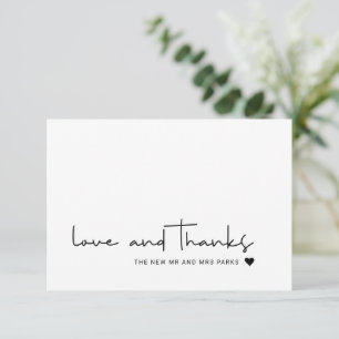 Chic Liefde en Dank Casual Script Bedankkaart