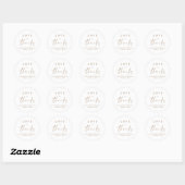 Chic Liefde En Dankbaarheid Gouden Script Bruiloft Ronde Sticker (Vel)