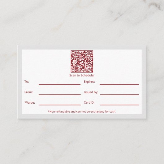 Chic Life Coach QR Code Afbeelding Cadeaubon Klantenkaartje (Achterkant)