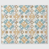 Chic Light Blauwgroen Taupe Beige Circles Patroon Cadeaupapier (Vlak)