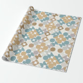 Chic Light Blauwgroen Taupe Beige Circles Patroon Cadeaupapier (Uitgerold)