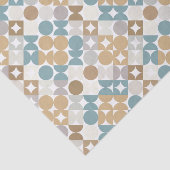 Chic Light Blauwgroen Taupe Beige Circles Patroon Tissuepapier (Detail)