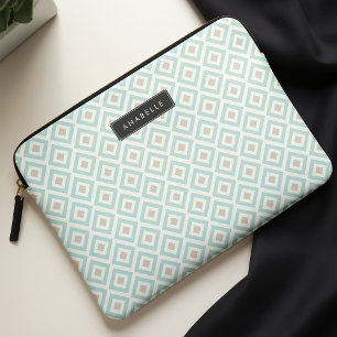 Chic Light Blue Diamonds-patroon Laptop Sleeve