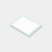 Chic Light Blue en White Gingham Pattern Post-it® Notes (Schuin)