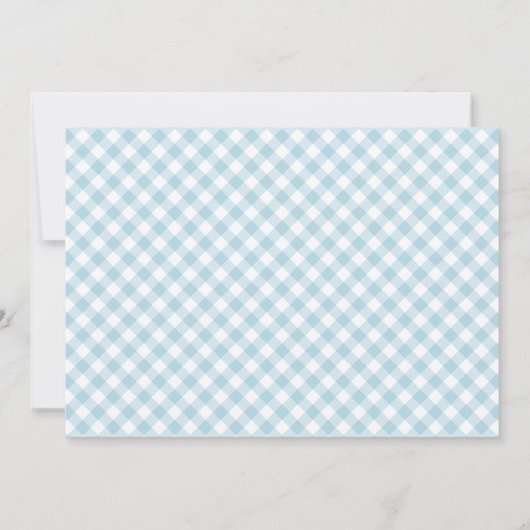 Chic Light Blue Gingham Pattern Notitiekaartje (Achterkant)