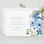 Chic Light Blue Waterverf Floral Rehearsal Dinner Kaart<br><div class="desc">Persoonlijke kleine blauwe Waterverf Floral repetitie binnenste uitnodiging</div>