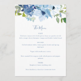 Chic Light Blue Waterverf Floral Script Custom Menu