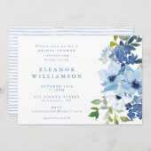 Chic Light Blue Waterverf Floral Vrijgezellenfeest Kaart (Voorkant / Achterkant)