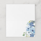 Chic Light Blue Waterverf Floral Wedding Plaatskaartje (Buitenkant ongevouwen)