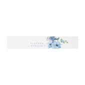 Chic Light Blue Waterverf Floral Wedding Uitnodigingen Wikkel (Vlak)
