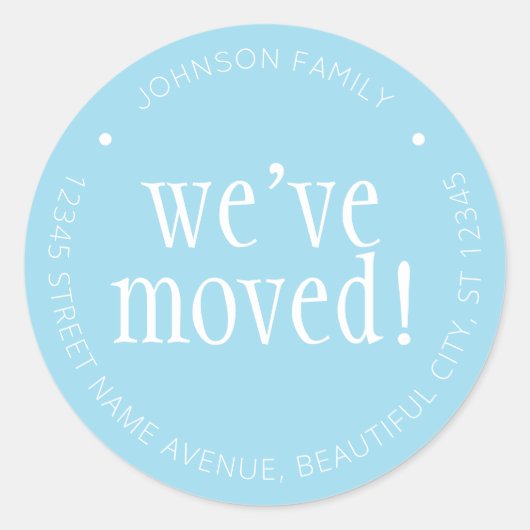 Chic Light Blue We hebben Chic New Address Label v (Voorkant)