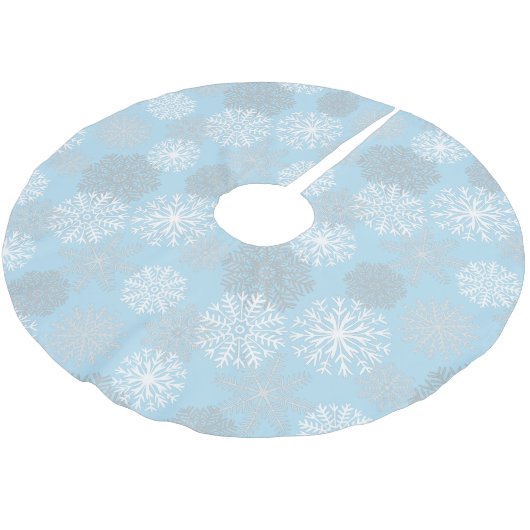 Chic Light Blue Winter Snowflake Kerstboom Rok (Gekanteld)