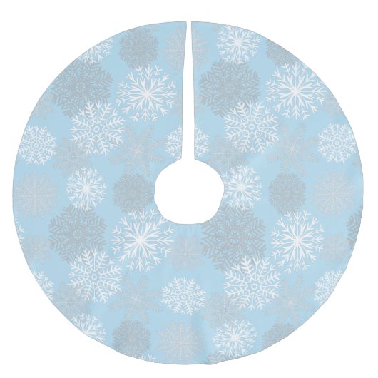 Chic Light Blue Winter Snowflake Kerstboom Rok (Voorkant)