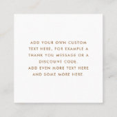 Chic light dusty blue custom logo thank you card vierkante visitekaartje (Achterkant)