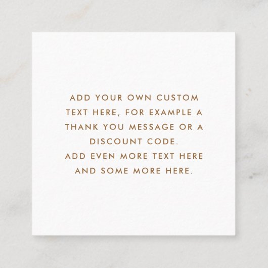 Chic light dusty blue custom logo thank you card vierkante visitekaartje (Achterkant)