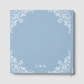 Chic Light Dusty Blue White Wedding Guest Book Gastenboek (Achterkant)