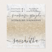 chic light gold glitter ombre marmer eye aftercare visitekaartje (Buitenkant ongevouwen)