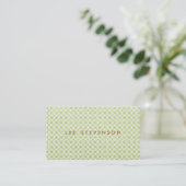 Chic Light Green Linen look Circle Patroon Visitekaartje (Staand voorkant)