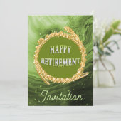 Chic Light Green Marble & Gold Happy Retirement Kaart (Staand voorkant)
