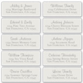 Chic Light Grey Wedding Guest Adresetiketten Sticker (Voorkant)