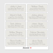 Chic Light Grey Wedding Guest Adresetiketten Sticker (Vel)