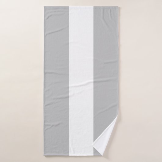 Chic Light Grey White Ship Shape Nautical Stripes Bad Handdoek (Badhanddoek)