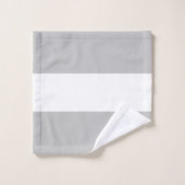 Chic Light Grey White Ship Shape Nautical Stripes Bad Handdoek (Wasdoekje)
