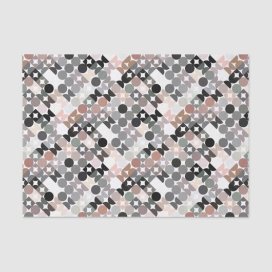 Chic Light Mauve Taupe Beige Gray Circles Pattern Tissuepapier (Voorkant)