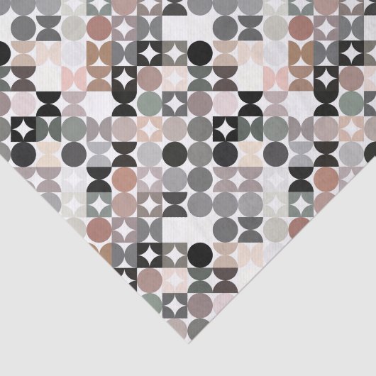 Chic Light Mauve Taupe Beige Gray Circles Pattern Tissuepapier (Detail)