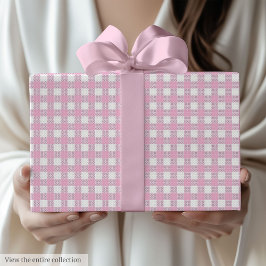 Chic Light Pink Checkered 60th Birthday Gift Wrap Cadeaupapier