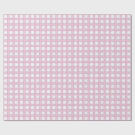 Chic Light Pink Checkered 60th Birthday Gift Wrap Cadeaupapier (Vlak)