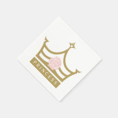 Chic Light Roze Roos en Gold Princess Crown Servetten (Hoek)