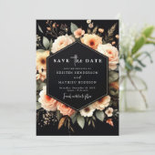 Chic Light Sage Peach bruiloft Save The Date (Staand voorkant)