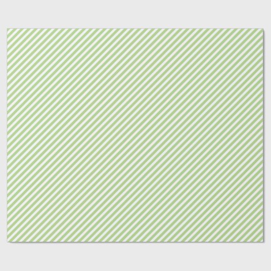Chic Light Spring Green White Stripes Pattern Cadeaupapier (Vlak)