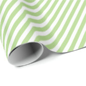 Chic Light Spring Green White Stripes Pattern Cadeaupapier (Rol Hoek)