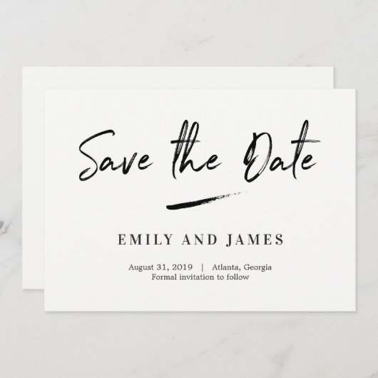 Chic-lijnen opslaan Datum Kaart (Voorkant / Achterkant)