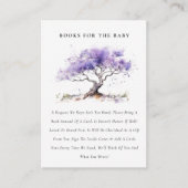 Chic Lila Jacaranda Tree Boeken voor Baby shower Informatiekaartje (Voorkant)