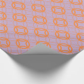 Chic lila Marokkaans cirkelvormig monogram Cadeaupapier (Hoek)