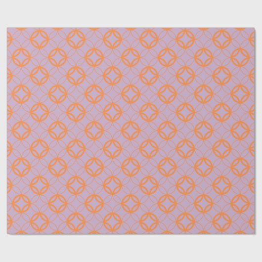 Chic lila Marokkaans cirkelvormig monogram Cadeaupapier (Vlak)