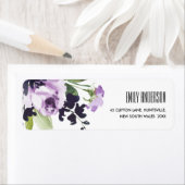 CHIC LILA PAARS ROOS PEONY FLORAL BUNCH ADRES ETIKET (Insitu)