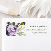 CHIC LILA PAARS ROOS PEONY FLORAL BUNCH ADRES ETIKET (Insitu)