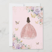 Chic Lila Roze Bloemen Rozen Quinceanera Sweet 16 Kaart (Achterkant)