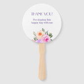 Chic Lila Rozen Bright Floral Vrijgezellenfeest Handwaaier (Achterkant)
