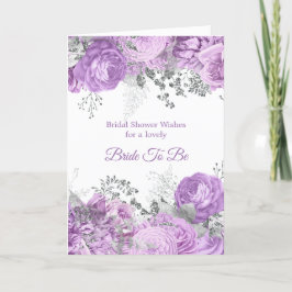 Chic Lila Silver Floral Vrijgezellenfeest Kaart