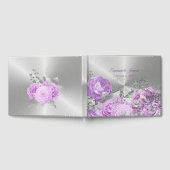Chic Lila Silver Floral Wedding Gastenboek (Volledig)