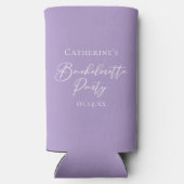 Chic Lilac Purple Bachelorette Party Custom Seltzer Blikjeskoeler (Achterkant)
