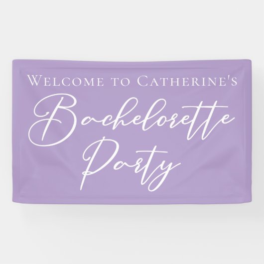 Chic Lilac Purple Bachelorette Party Custom Spandoek (Horizontaal)