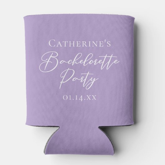 Chic Lilac Purple Bachelorette Party Personalized Blikjeskoeler (Achterkant)